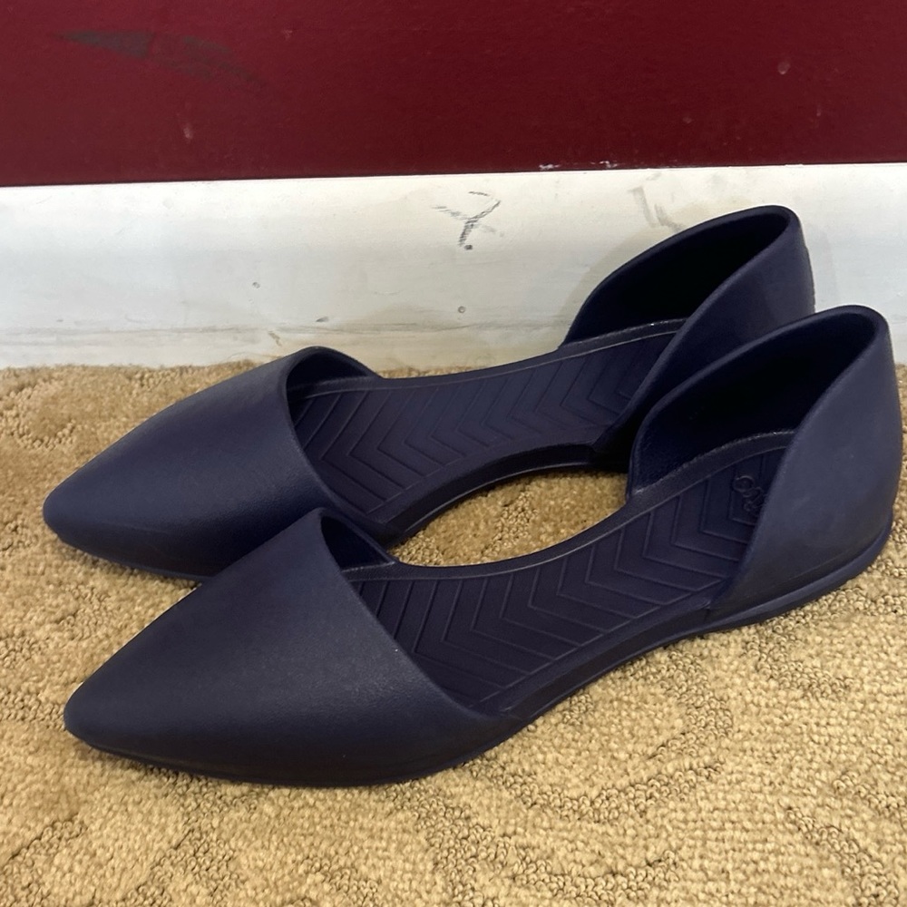 Native Audrey Navy Slip On Flats Pointed Toe Women’s 8